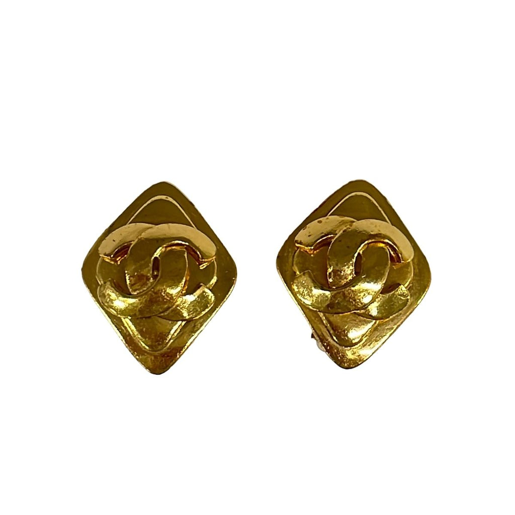 Chanel Earrings CC Logo Gold