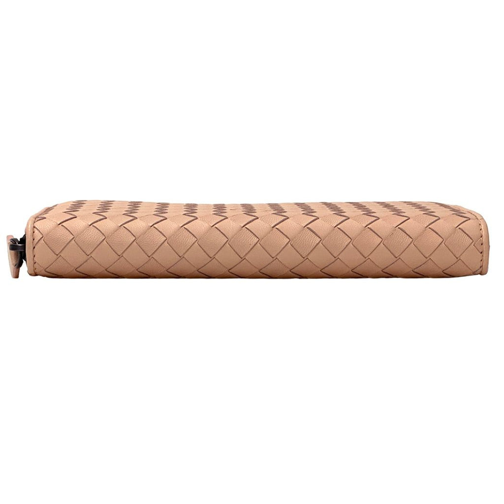Bottega Veneta Wallet Intrecciato Leather Pink Zip Around Braided Simple — view 3