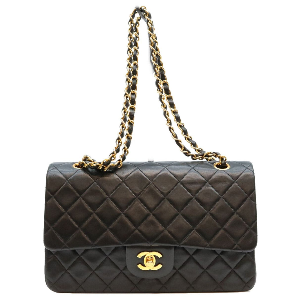Chanel Black Lambskin Quilted 25 Shoulder Bag