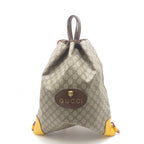Gucci Animalier GG Supreme Drawstring Backpack Beige Canvas Ebony Yellow