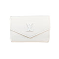 Louis Vuitton Portefeuille Lock Mini Taurillon Leather Blanc Trifold Wallet