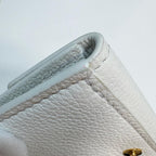 Louis Vuitton Portefeuille Lock Mini Taurillon Leather Blanc Trifold Wallet — view 7
