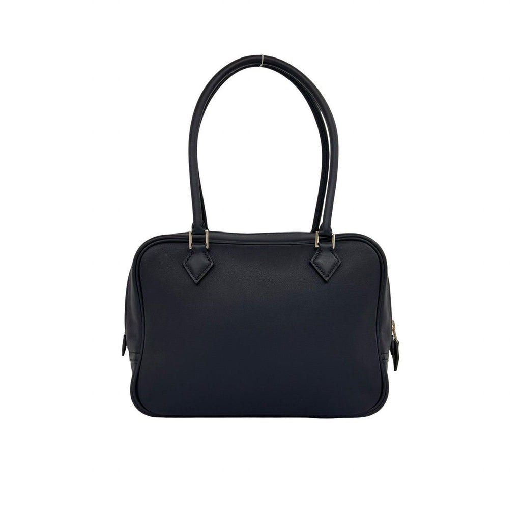 Hermes Plume 20 Swift Leather Mini Boston Bag Bleu Nuit Navy — view 3