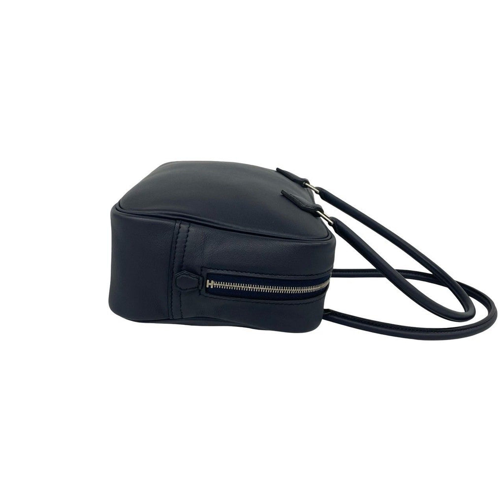 Hermes Plume 20 Swift Leather Mini Boston Bag Bleu Nuit Navy — view 6