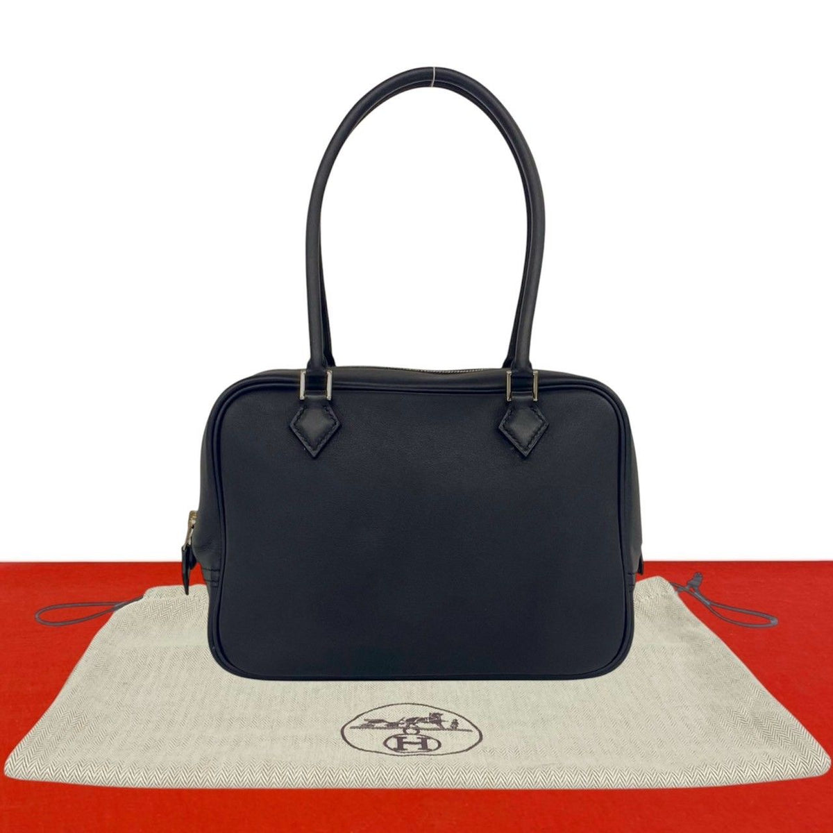 Hermes Plume 20 Swift Leather Mini Boston Bag Bleu Nuit Navy