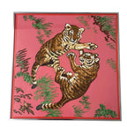 Hermes Silk Scarf les Tigreaux Gavroche Pink Tiger Cub Framed