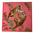 Hermes Silk Scarf les Tigreaux Gavroche Pink Tiger Cub Framed — view 2