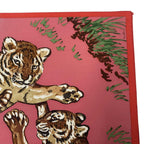 Hermes Silk Scarf les Tigreaux Gavroche Pink Tiger Cub Framed — view 4