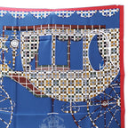 Hermes Scarf Carre 90 Balade Ecossaise Scottish Ballad Silk Blue Large — view 2