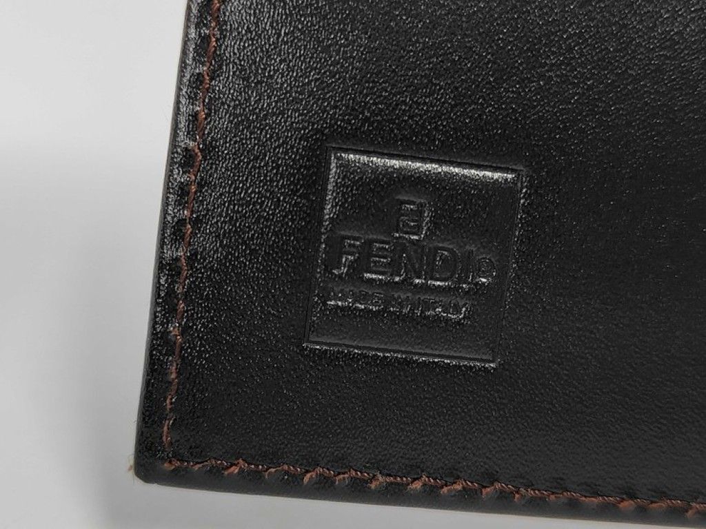 Fendi Trifold Wallet Zucca Pattern Brown Canvas Leather — view 5