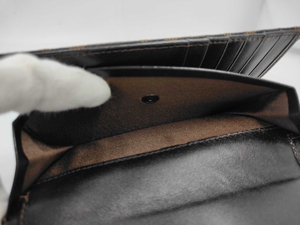 Fendi Trifold Wallet Zucca Pattern Brown Canvas Leather — view 6