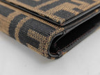 Fendi Trifold Wallet Zucca Pattern Brown Canvas Leather — view 3