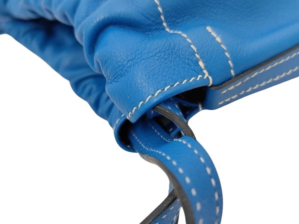Hermes Shoulder Bag Buridad Blue Zanzibar Evercolor — view 4