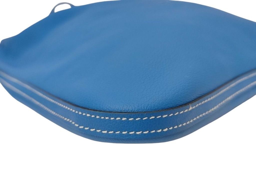 Hermes Shoulder Bag Buridad Blue Zanzibar Evercolor — view 5