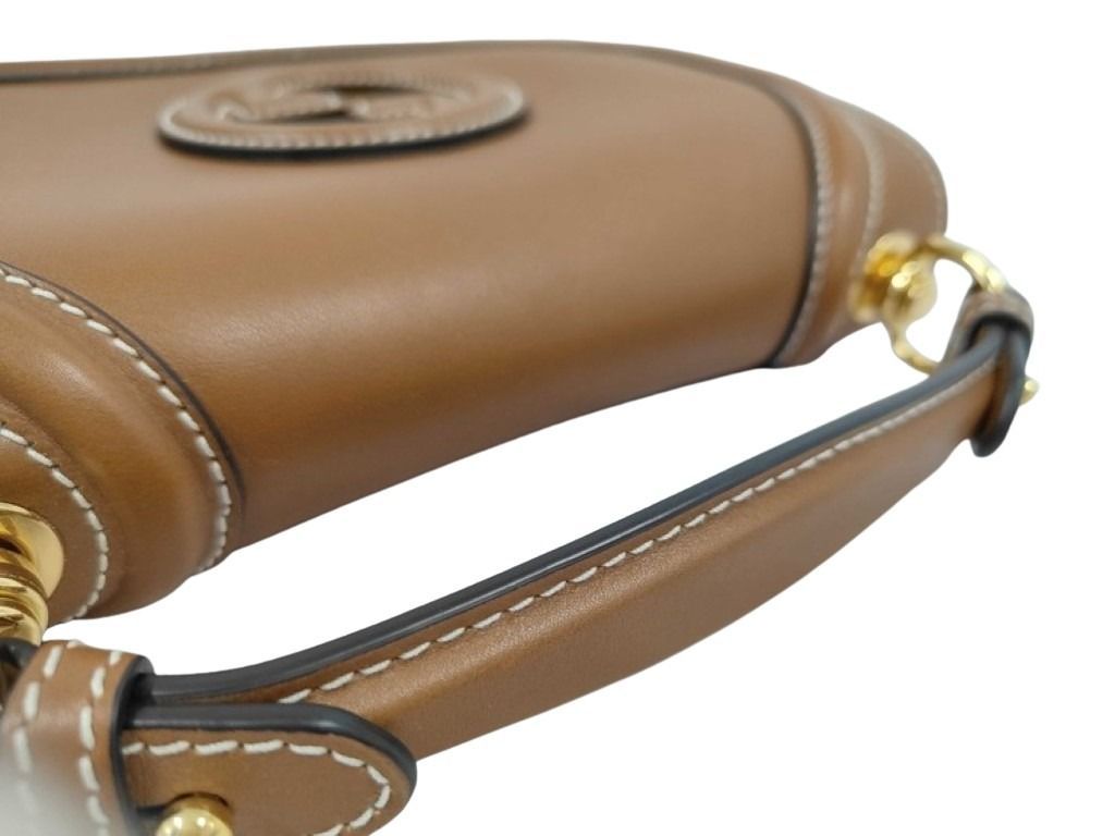 Gucci Blondie Medium Top Handle Brown Leather 2-Way Shoulder Bag Gold — view 5