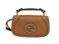 Gucci Blondie Medium Top Handle Brown Leather 2-Way Shoulder Bag Gold