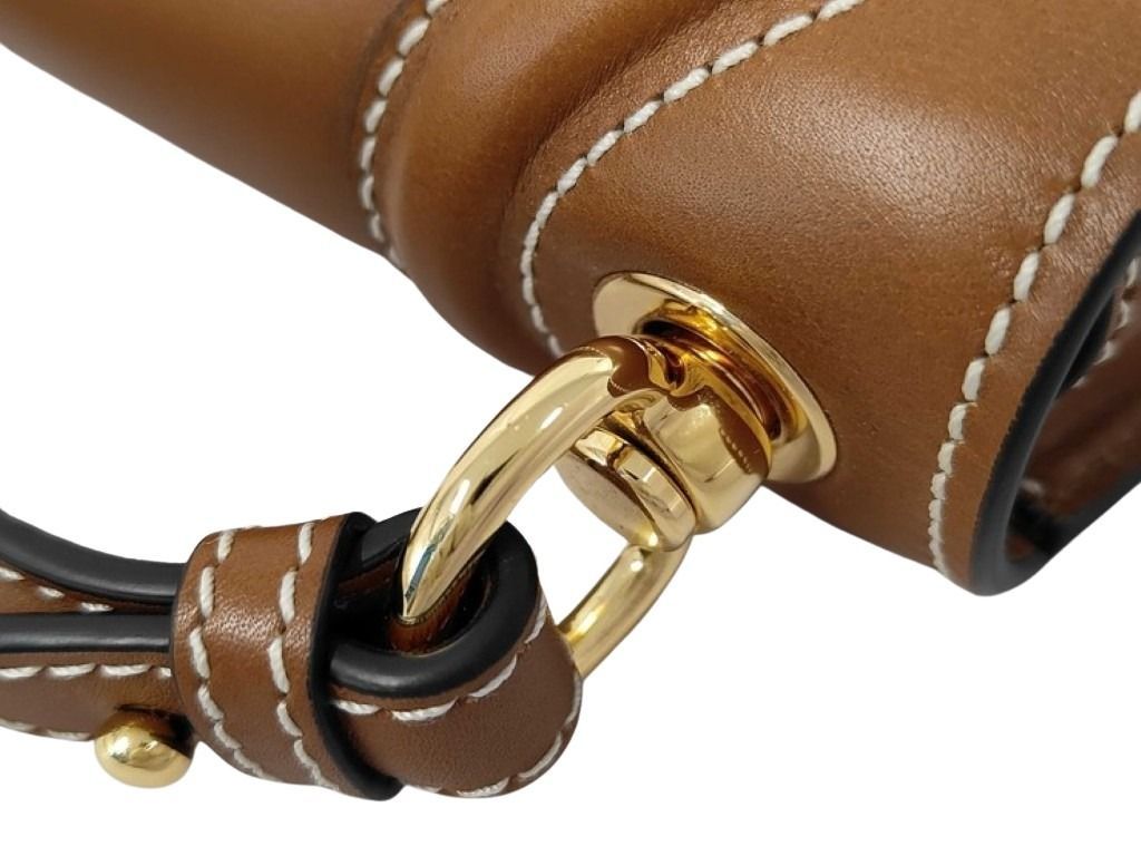 Gucci Blondie Medium Top Handle Brown Leather 2-Way Shoulder Bag Gold — view 6