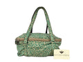Bottega Veneta Tote Bag Green Canvas Leopard Print