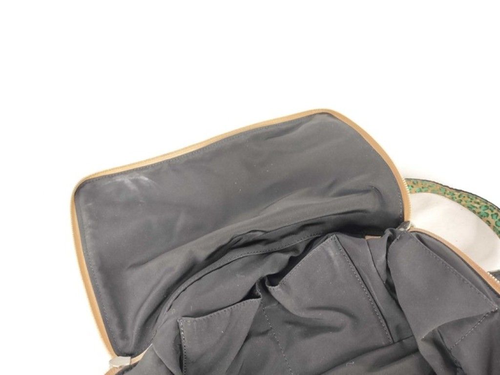 Bottega Veneta Tote Bag Green Canvas Leopard Print — view 5