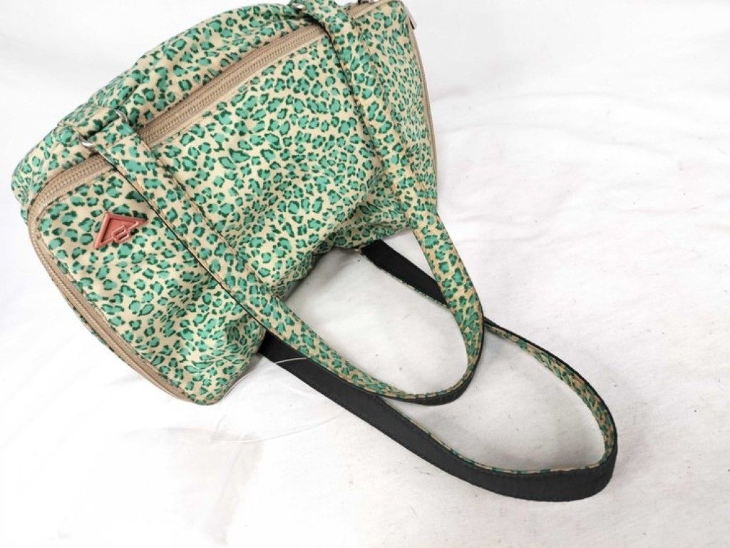 Bottega Veneta Tote Bag Green Canvas Leopard Print — view 3