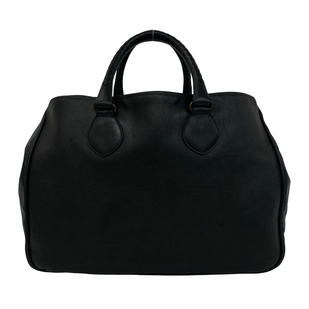 Bottega Veneta Intrecciato Leather Tote Boston Bag Black — view 3