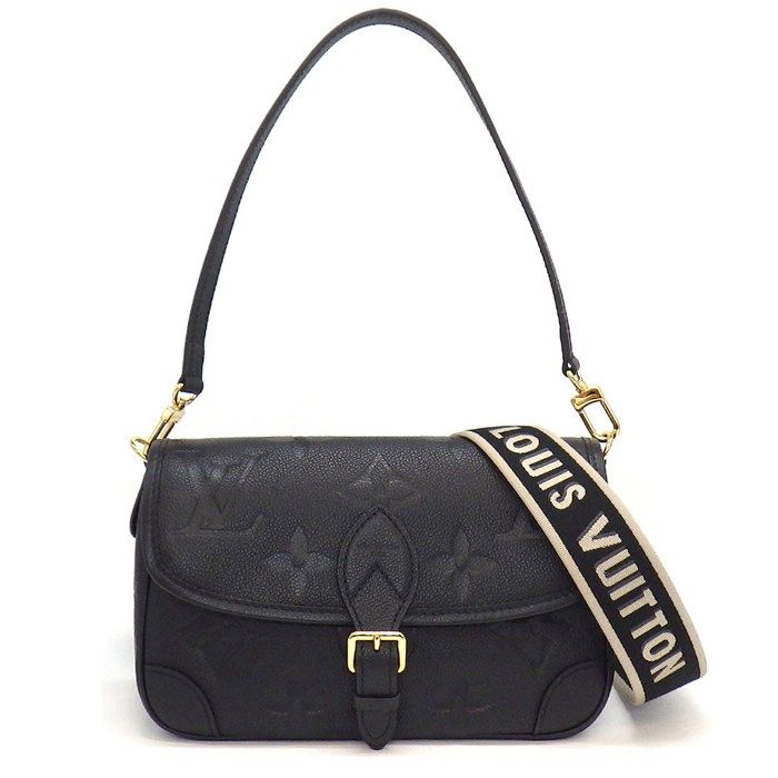 Louis Vuitton Shoulder Bag Diane Black Monogram Empreinte Leather Gold