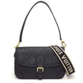 Louis Vuitton Shoulder Bag Diane Black Monogram Empreinte Leather Gold