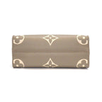 Louis Vuitton Tote Bag On The Go PM Tourterelle Cream Bicolor Monogram Empreinte — view 4