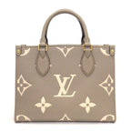 Louis Vuitton Tote Bag On The Go PM Tourterelle Cream Bicolor Monogram Empreinte — view 2