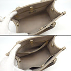 Louis Vuitton Tote Bag On The Go PM Tourterelle Cream Bicolor Monogram Empreinte — view 5