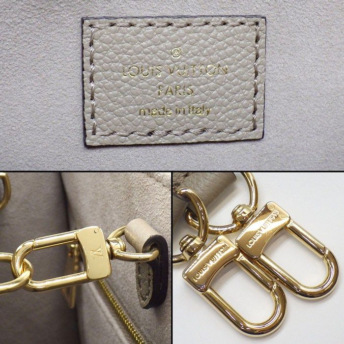 Louis Vuitton Tote Bag On The Go PM Tourterelle Cream Bicolor Monogram Empreinte — view 6