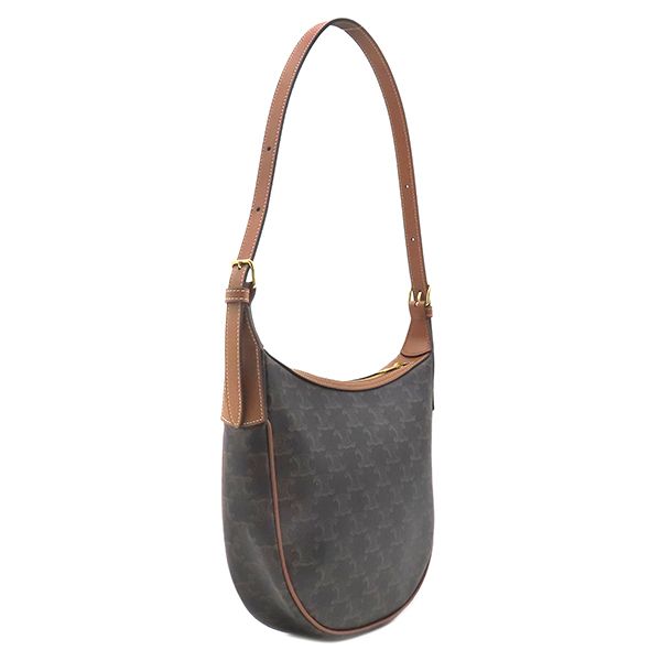 Celine Shoulder Bag Small Eloise Canvas Leather Tan Gold Brown Triomphe — view 2