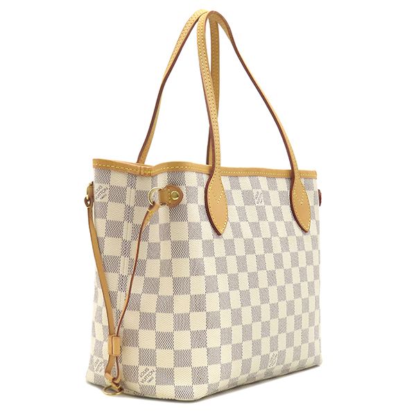 Louis Vuitton Tote Bag Neverfull PM Damier Azur Canvas Gold Beige — view 2