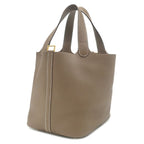 Hermes Handbag Picotin Lock MM 22 Taurillon Clemence Etoupe Gold Greige — view 2