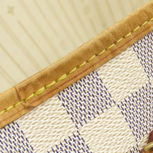 Louis Vuitton Tote Bag Neverfull MM Damier Azur Canvas Gold Beige Vintage — view 6