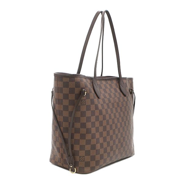 Louis Vuitton Tote Bag Neverfull MM Damier Canvas Cerise Gold Brown Red — view 2