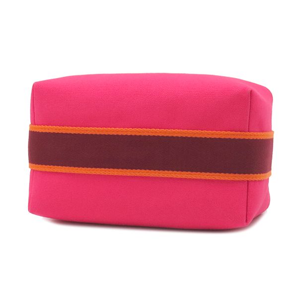 Hermes Pouch Brid-a-brac PM Cotton Canvas Hibiscus Silver Vanity H Logo — view 3