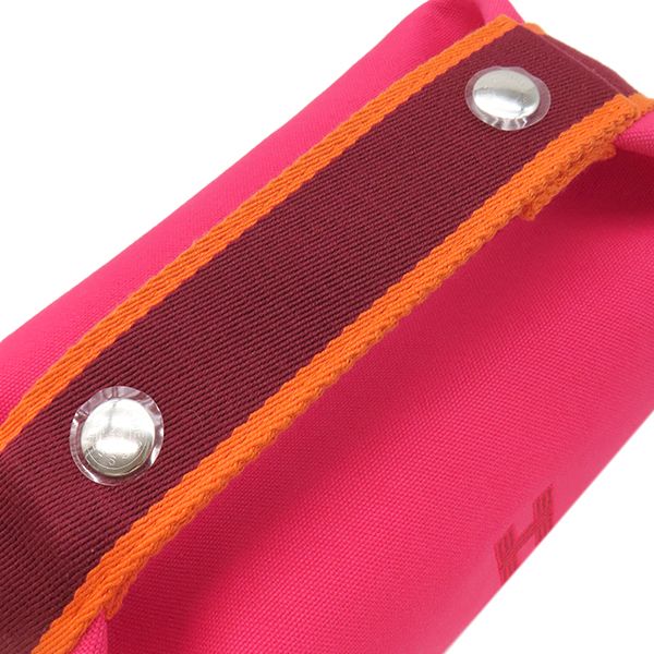 Hermes Pouch Brid-a-brac PM Cotton Canvas Hibiscus Silver Vanity H Logo — view 7
