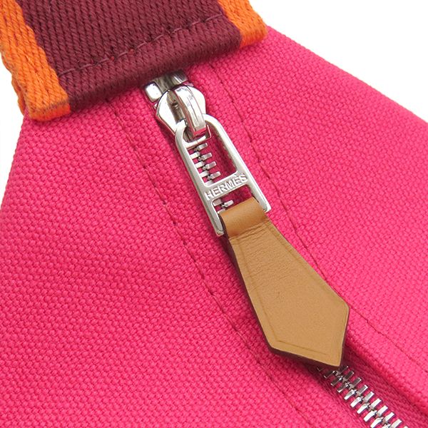 Hermes Pouch Brid-a-brac PM Cotton Canvas Hibiscus Silver Vanity H Logo — view 6
