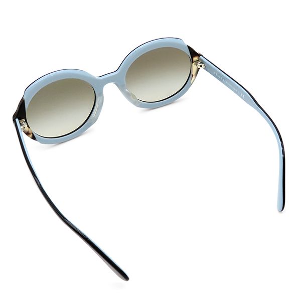 Prada Sunglasses 53 22 Acetate Black Light Blue Marble Silver Oval Shape — view 2