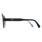 Prada Sunglasses 53 22 Acetate Black Light Blue Marble Silver Oval Shape — view 3