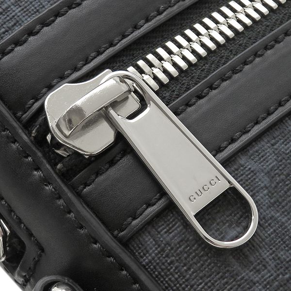 Gucci Shoulder Bag GG Supreme Canvas Leather Black Silver Sherry Line — view 5