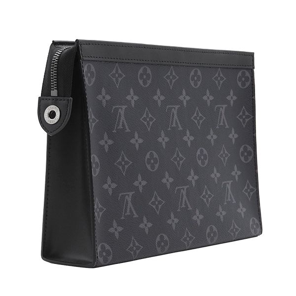 Louis Vuitton Clutch Pochette Voyage MM Monogram Eclipse Silver — view 2