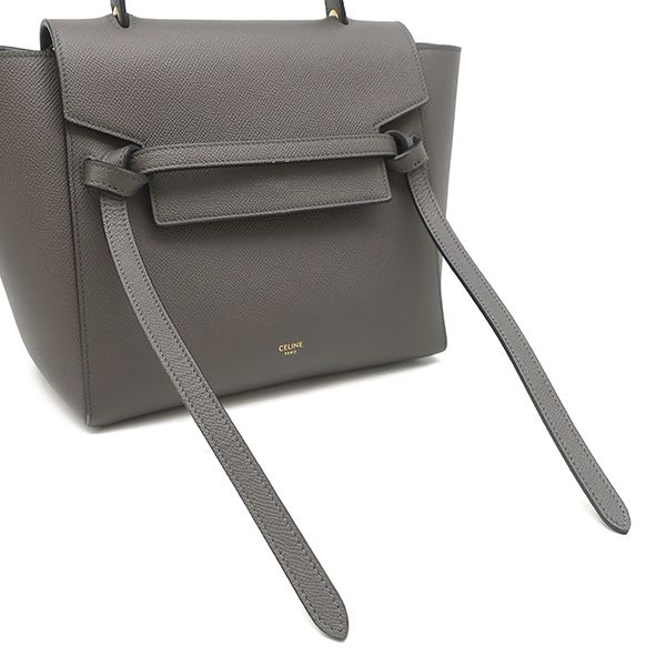 Celine 2-Way Belt Bag Micro Leather Gray Gold — view 6
