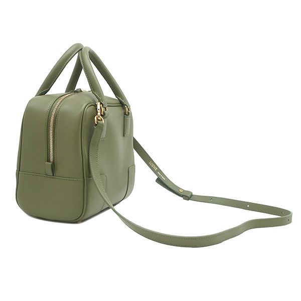 Loewe 2-Way Bag Amazona 19 Square Calfskin Avocado Green Gold Handbag — view 2