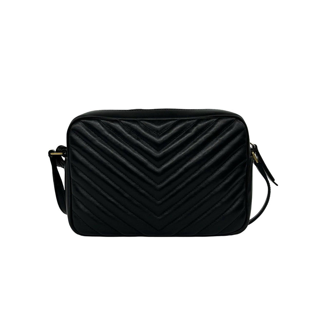 Saint Laurent Paris YSL Logo Leather Tassel Chain Shoulder Bag Black — view 3