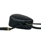 Saint Laurent Paris YSL Logo Leather Tassel Chain Shoulder Bag Black — view 6