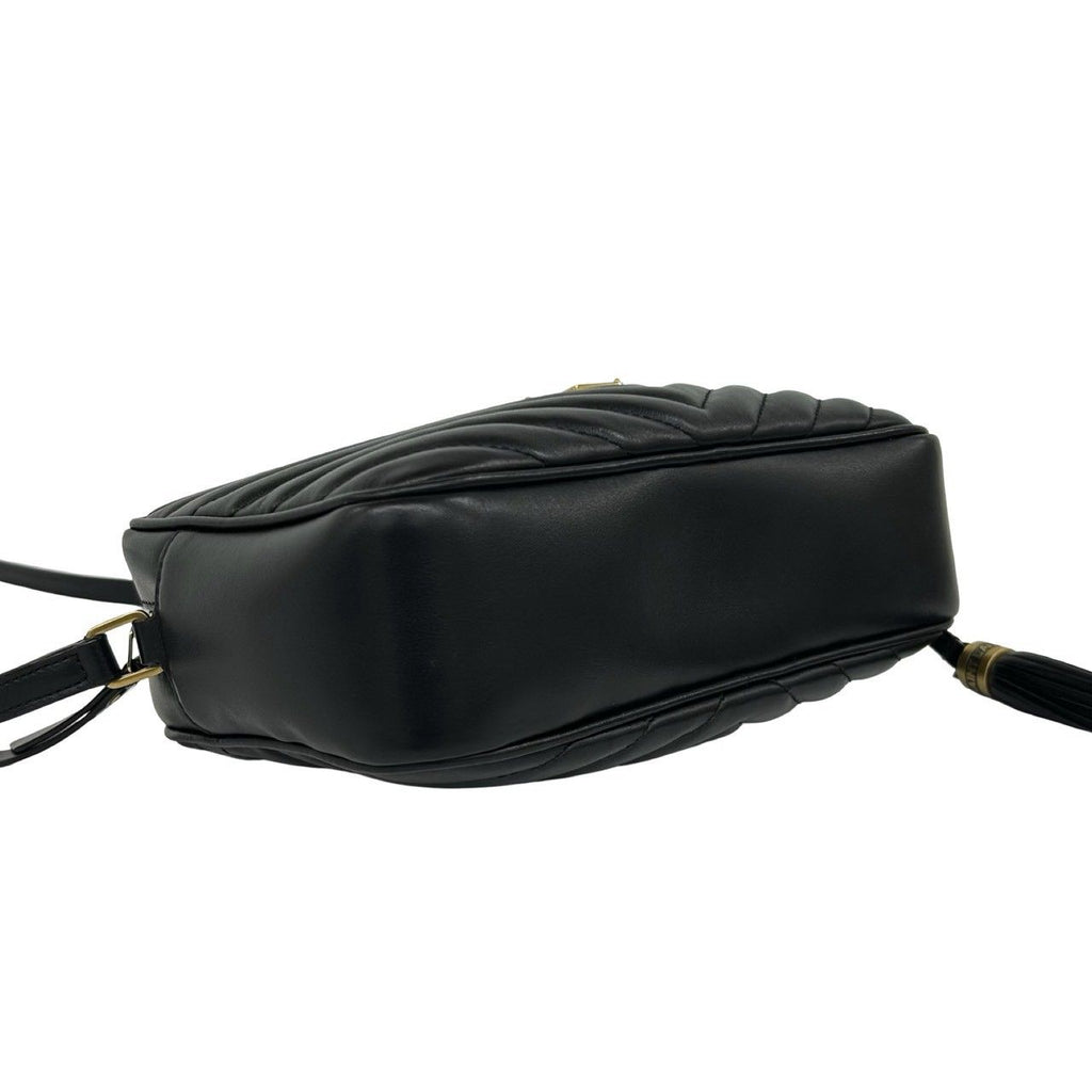 Saint Laurent Paris YSL Logo Leather Tassel Chain Shoulder Bag Black — view 7