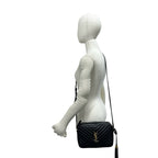 Saint Laurent Paris YSL Logo Leather Tassel Chain Shoulder Bag Black — view 2