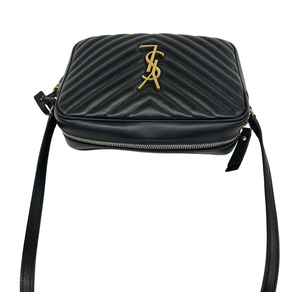 Saint Laurent Paris YSL Logo Leather Tassel Chain Shoulder Bag Black — view 4